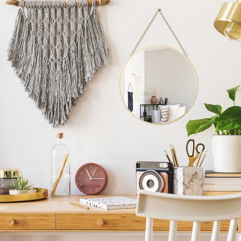 LONGWIN mirror next to book showing scale benefit: ideal 15.7-inch size