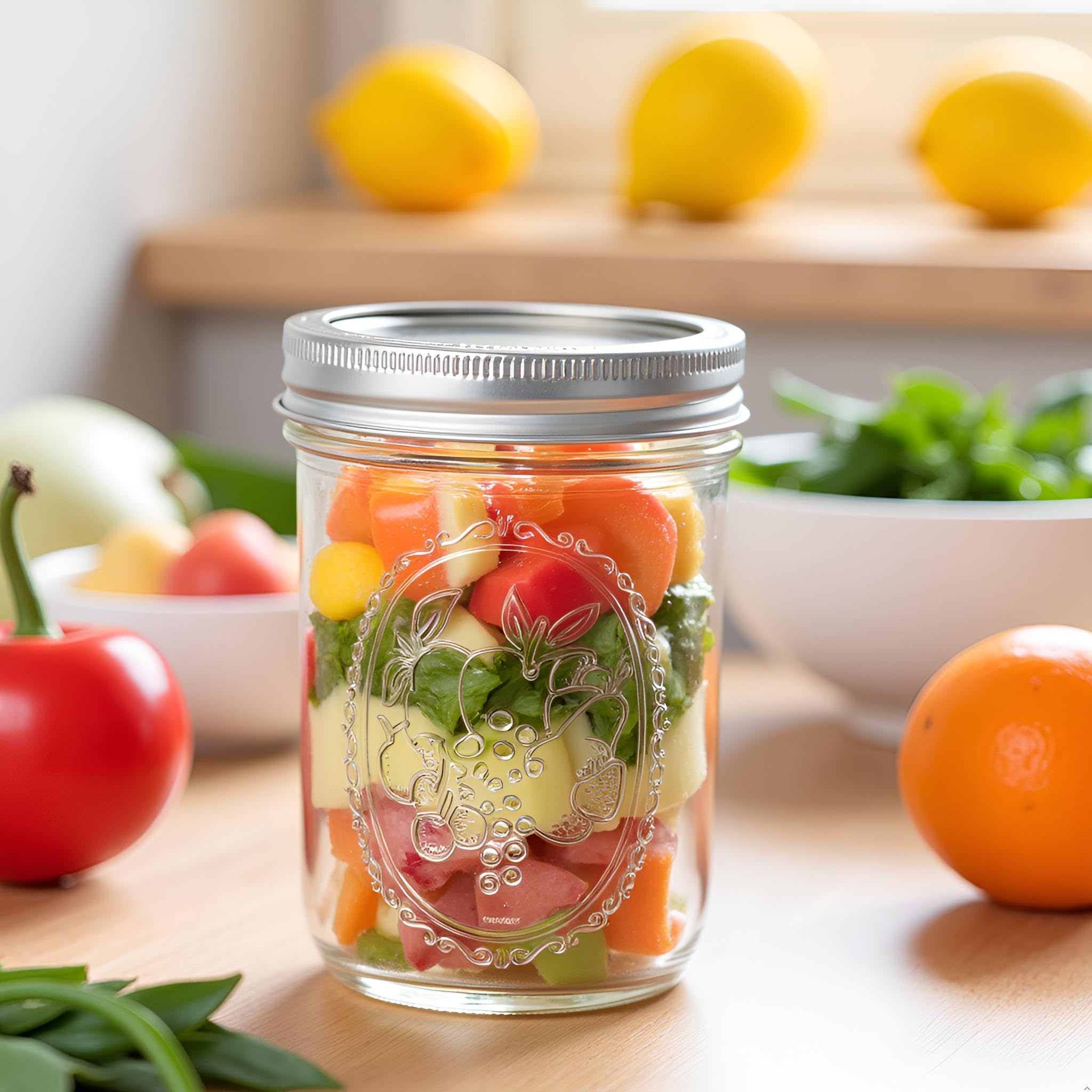 Lonriva jar being filled for overnight oats showing wide-mouth convenience