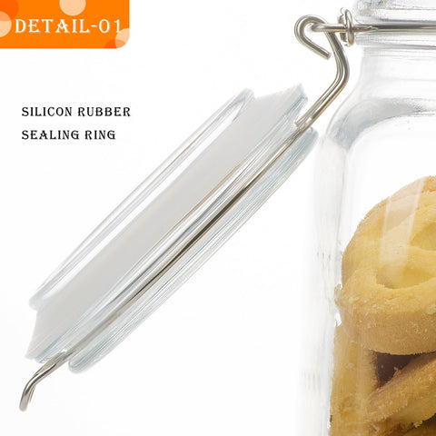 LOOIOOJ clear glass jar displaying contents for quick visual inventory checks