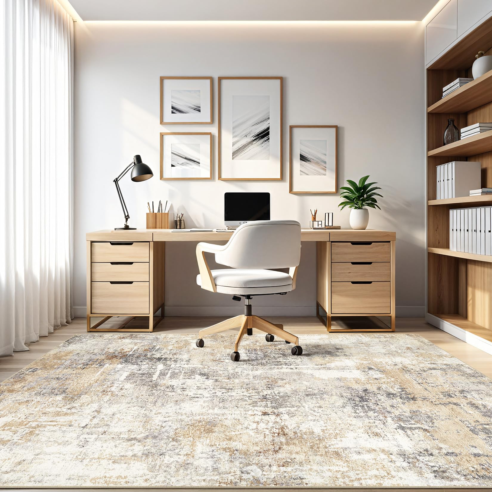 LOONGRUG family room with pets illustrating pet-friendly durability and softness
