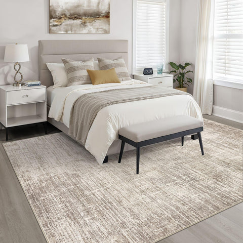 LOONGRUG lifestyle living room placement creating warm contemporary ambiance