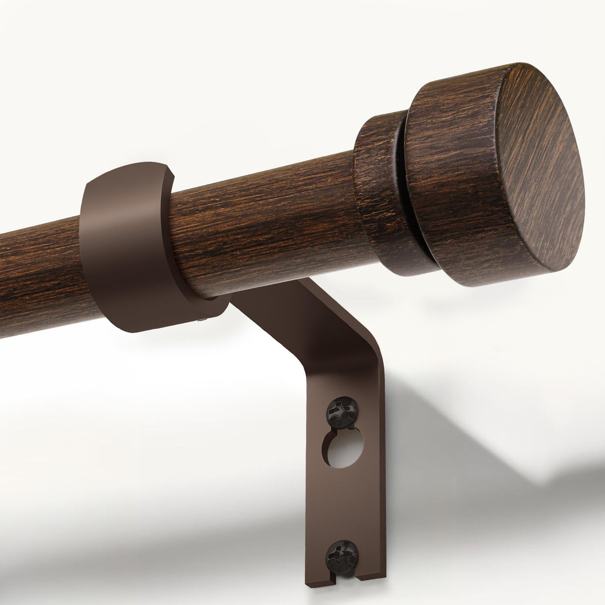 Lootkell front view assembled rod showing deep walnut finish and stable support