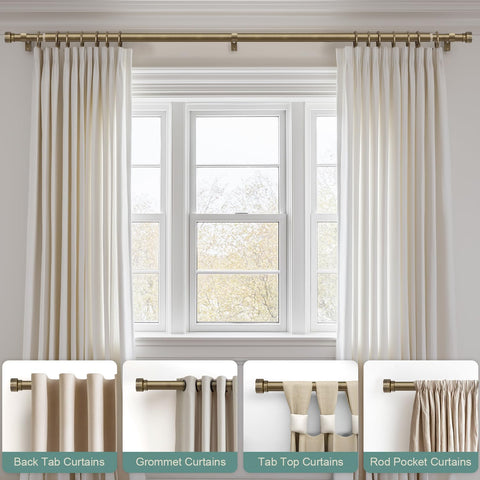 Lootkell curtain rod installed over large window demonstrating wide-span coverage