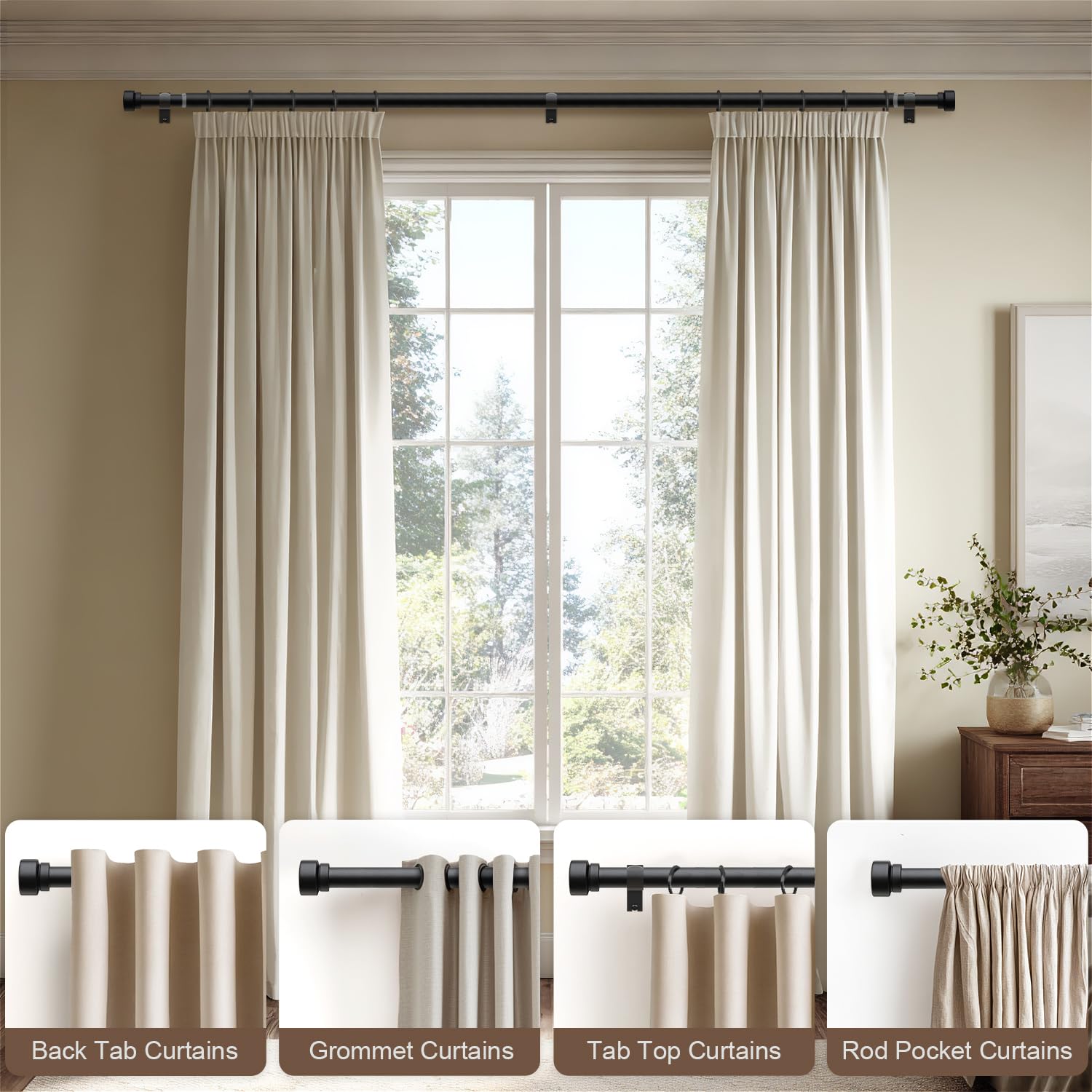 Lootkell rod length scale comparison illustrating adjustable fit for varied windows
