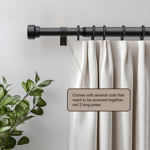 Lootkell rod with heavy drapes in use demonstrating reliable support and no sag