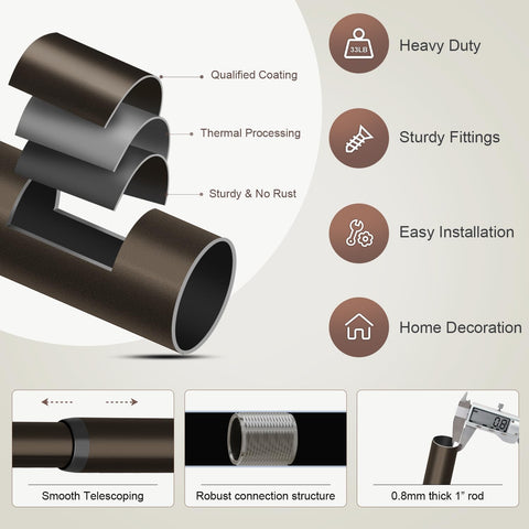 Lootkell curtain rod with measuring tape demonstrating proper sizing