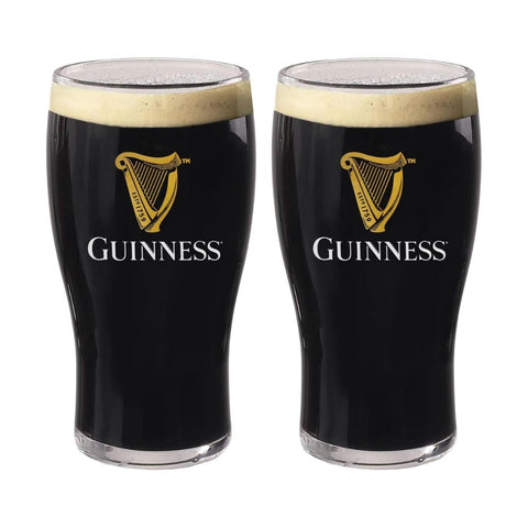 LORD'S ROCKS Guinness glass front view showing harp logo and elegant tulip shape for display