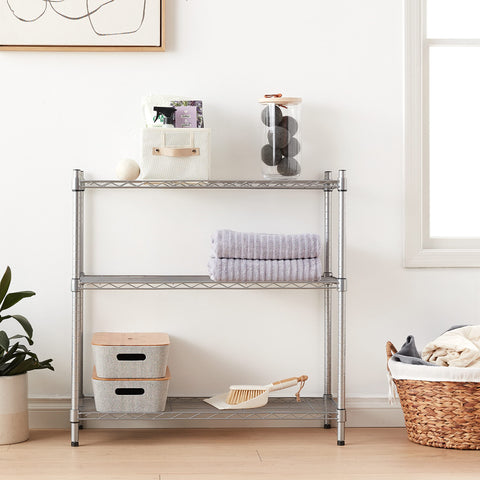 Lorell close-up of wire shelf and epoxy finish showing durable texture and clean lines