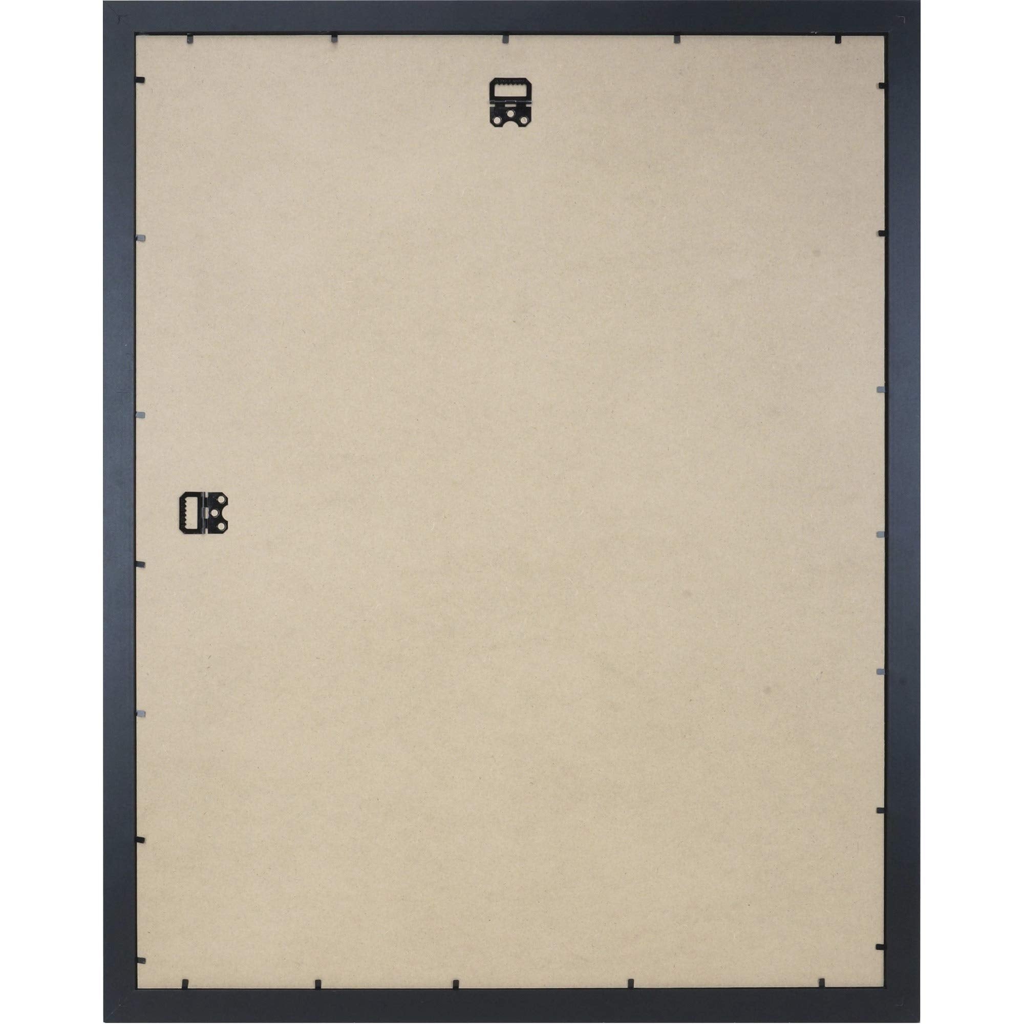 Lorell frame hanging on wall in living room demonstrating versatile vertical or horizontal display