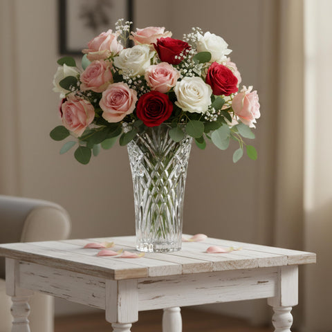 Lorren Home Trends on dining table showing centerpiece appeal and ambiance benefit