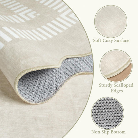 LORWER non-slip backing close view providing secure grip on hardwood floors for safety