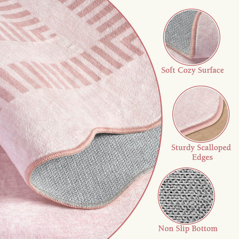 LORWER non-slip backing underside demonstrating secure grip on hard floors for safety