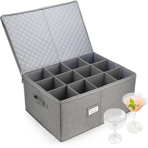 LotFancy front view showing hard-shell case protecting glassware