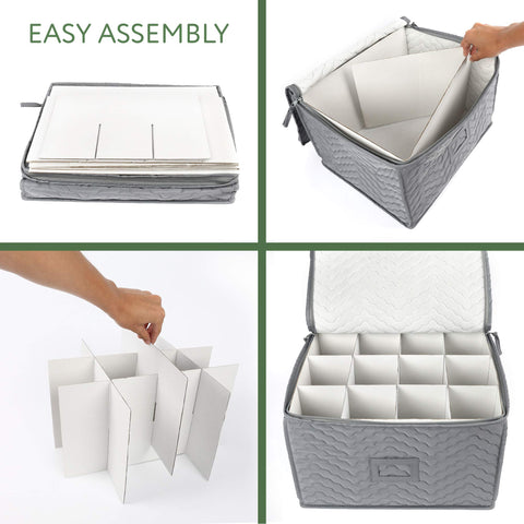 LotFancy case next to a wine glass showing compartment size and fit clarity