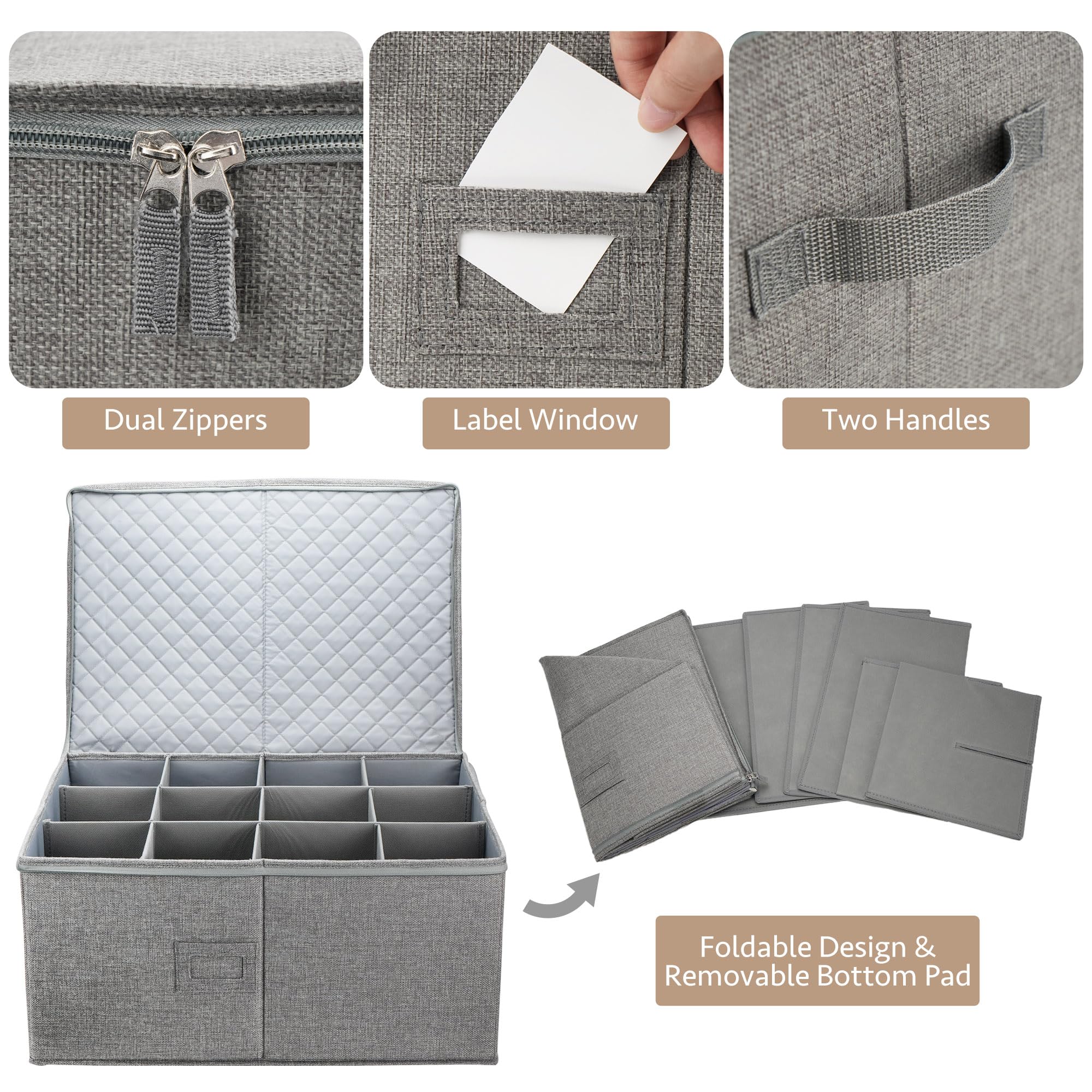 LotFancy stacked cases on shelf maximizing safe storage space