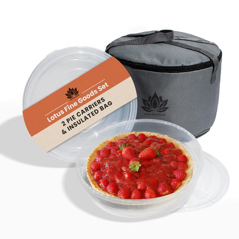 Lotus Fine Goods insulated bag open holding both containers for easy transport