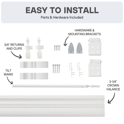 Lotus & Windoware crown valance and headrail close-up providing a finished look and concealed hardware
