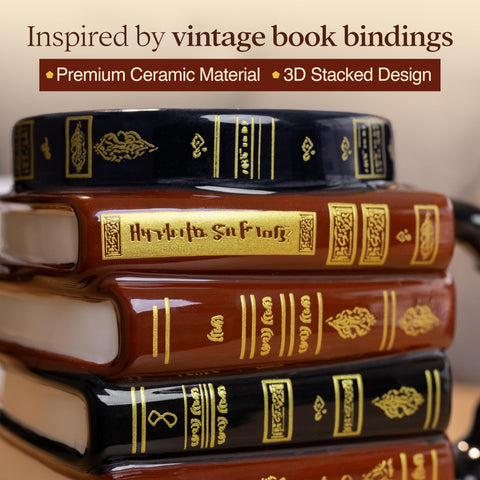 LOUDA textured book spines detail showcasing hand-painted depth and realism