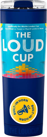 Loud Cup front view showing classic navy finish and 23 oz capacity with bold presence