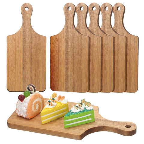 Lounsweer front view of six acacia boards showing tidy storage and coordinated appearance