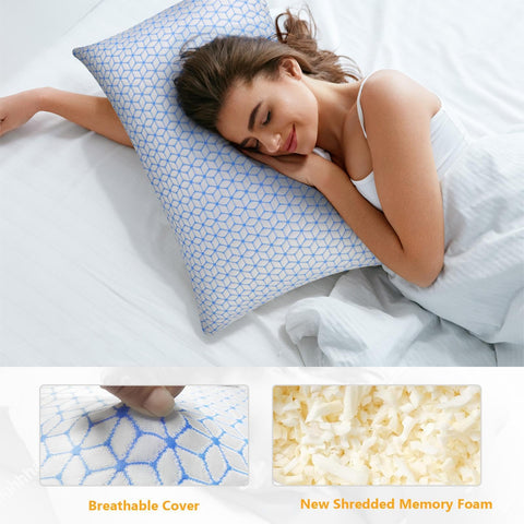 Love Attitude shredded memory foam close-up showing airy support