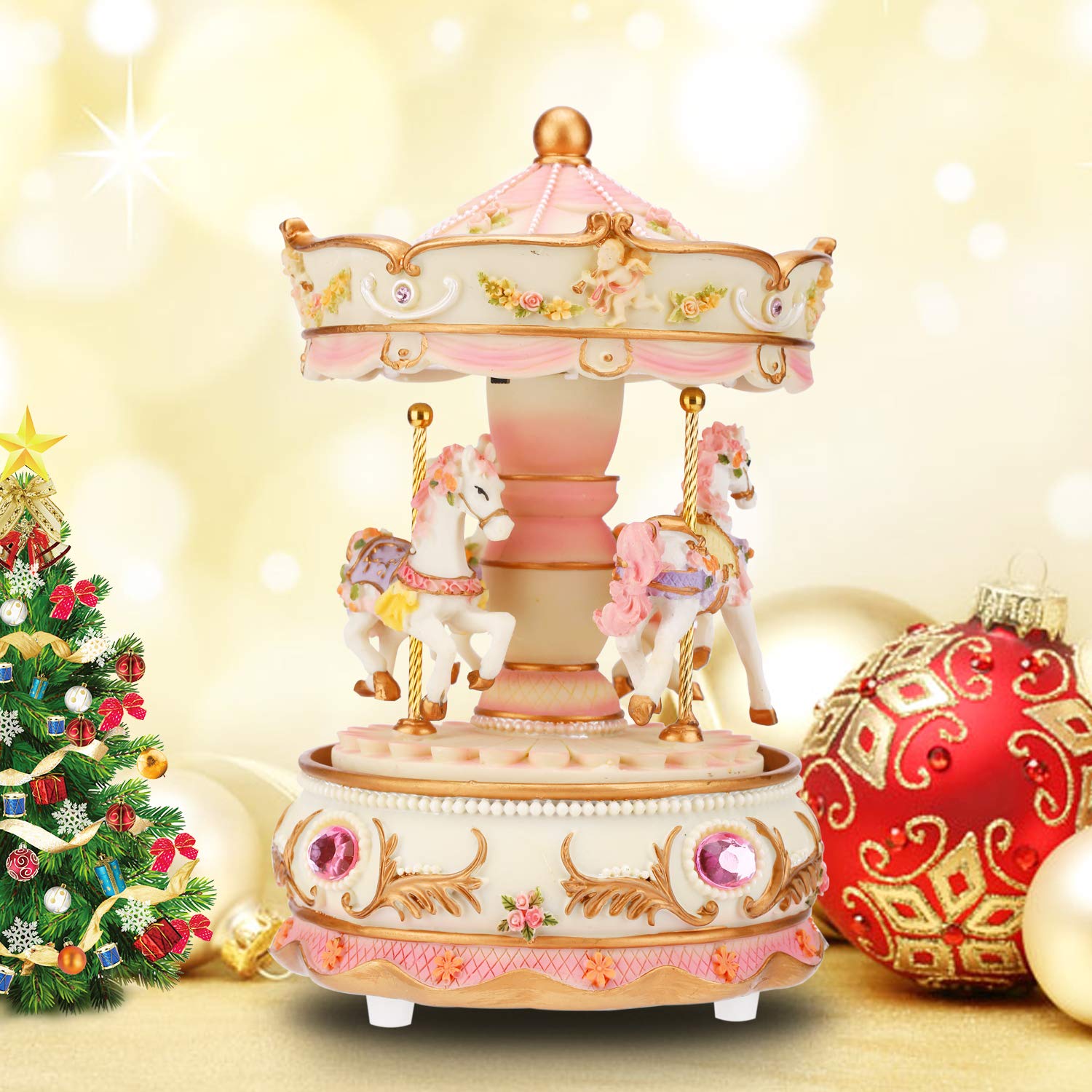 LOVE FOR YOU carousel on child's dresser enhancing room decor