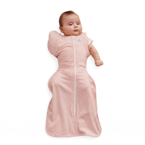 Love to Dream front view of pink twinkle transition bag showing snug fit benefit