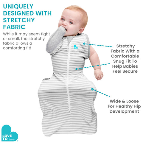 Love to Dream medium size on measuring chart showing correct fit benefit