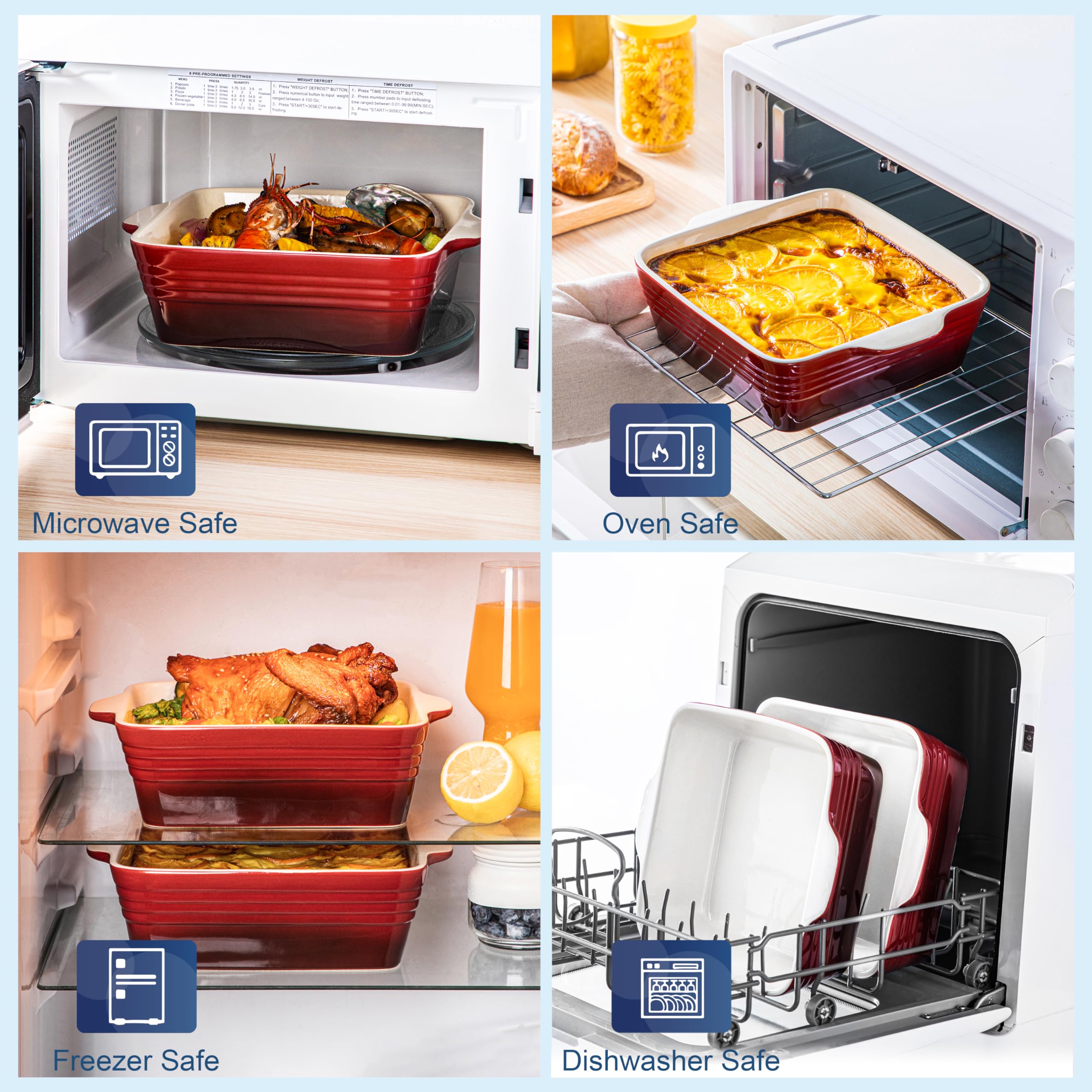 LOVECASA pan beside ruler showing 8x8 size for portion planning benefit