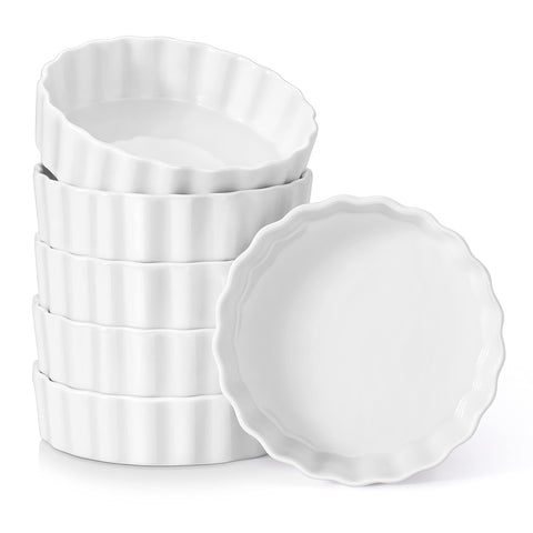 LOVECASA front view showing white ramekin and elegant fluted rim for refined presentation