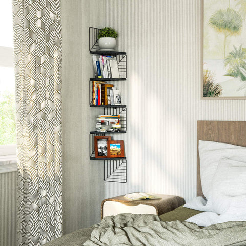 Love-KANKEI shelf styled in bathroom/kitchen showing versatile storage and tidy organization