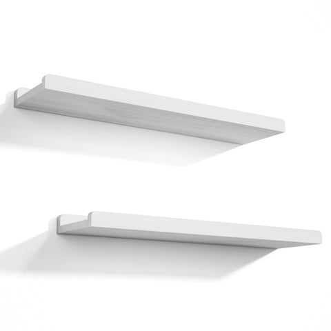 Love-KANKEI front view of two 24 inch floating shelves showing clean finish and style