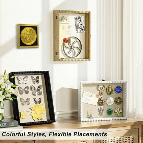 Love-KANKEI interior linen with pins showing collage arrangement benefit
