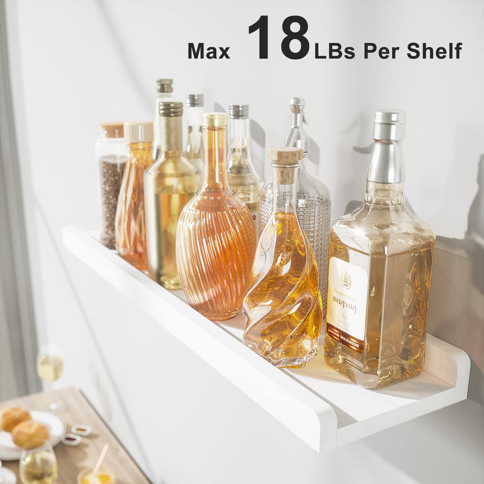 Love-KANKEI shelf styled in kitchen holding jars and plants for versatile storage