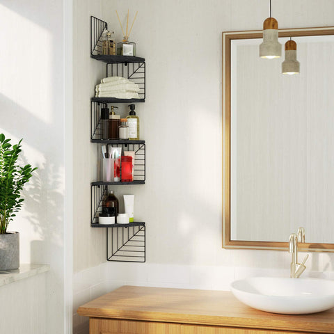 Love-KANKEI top shelf styled with decor showing display capability and organized look