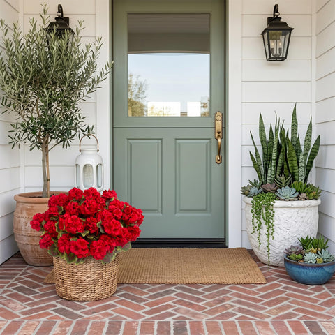 lovemoon geraniums in a balcony planter adding year-round color outdoors