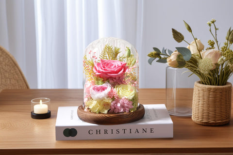 lovenfold overhead view of floral arrangement showing composition and lasting decor benefit