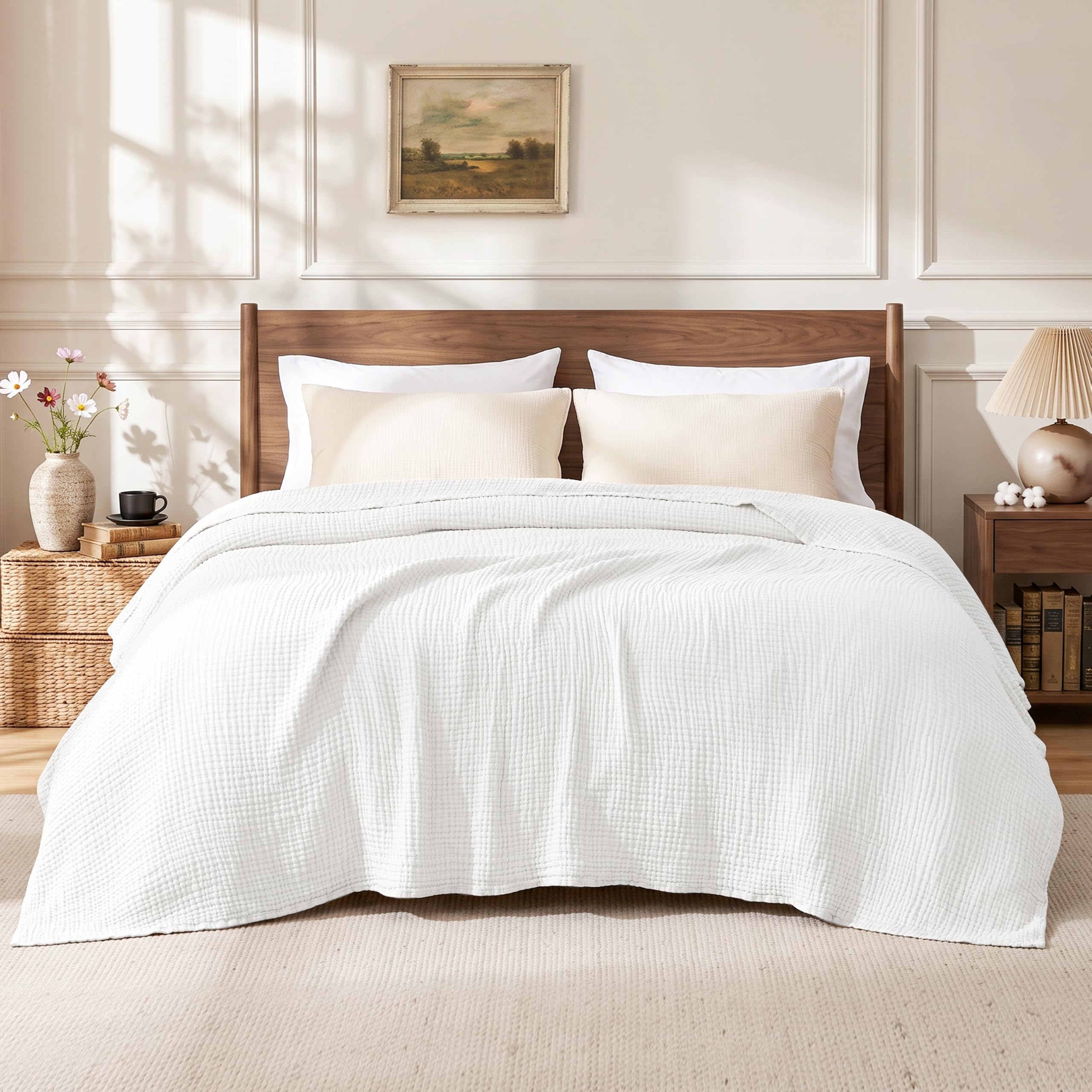 Love's cabin draped in a baby crib, gentle cotton muslin ideal for sensitive skin