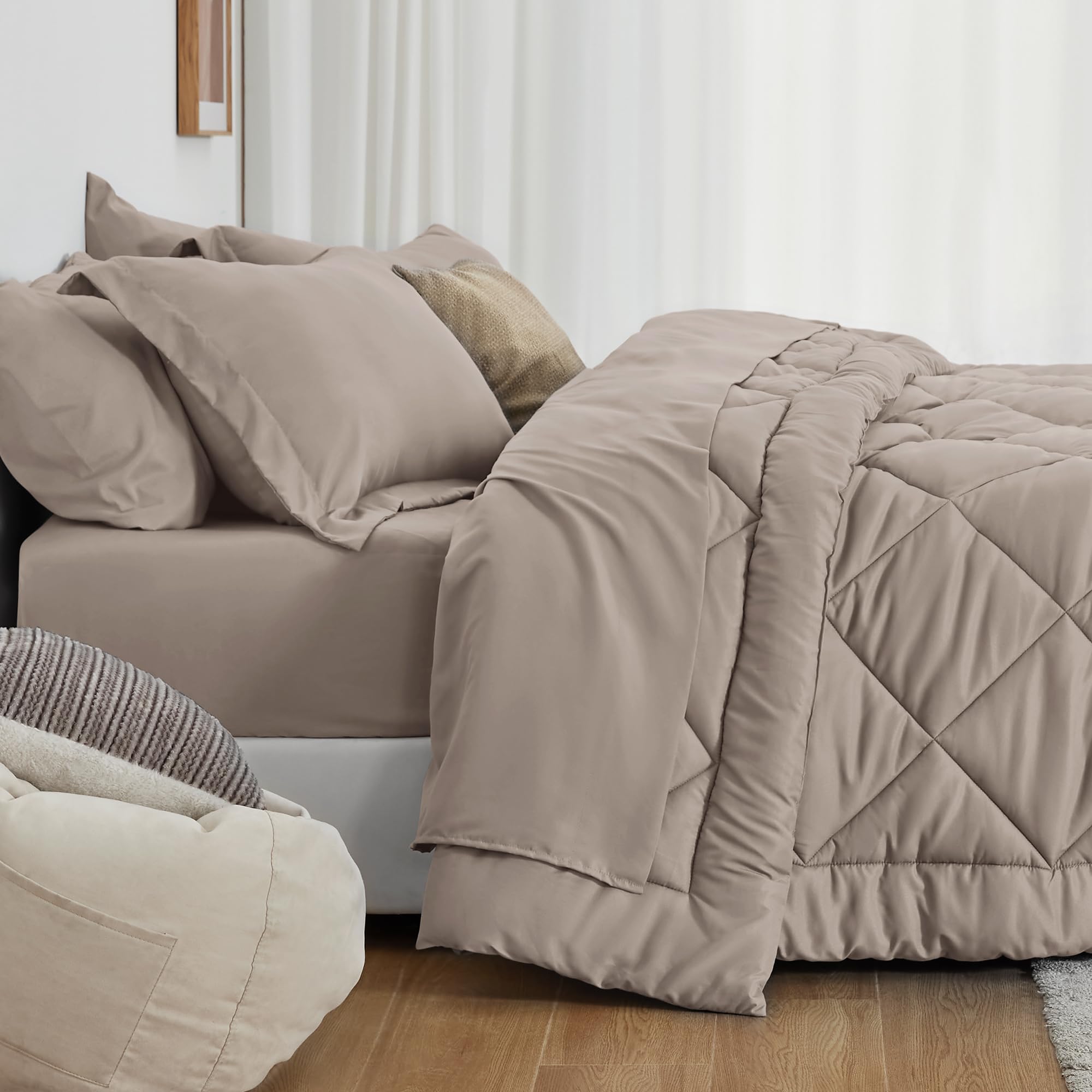 Love's cabin folded sheet set display highlighting soft fabric and easy storage benefit