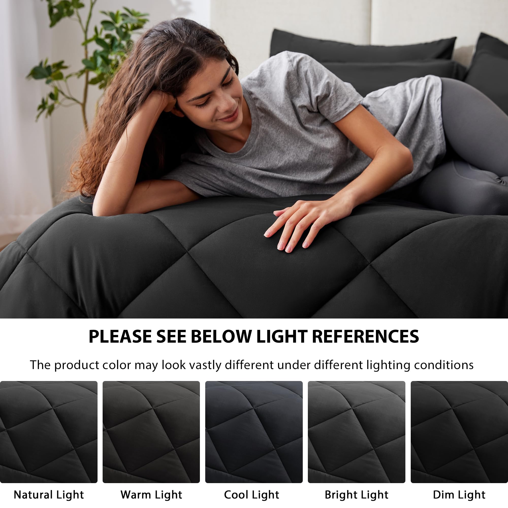 Love's cabin comforter side profile showing loft and lightweight warmth