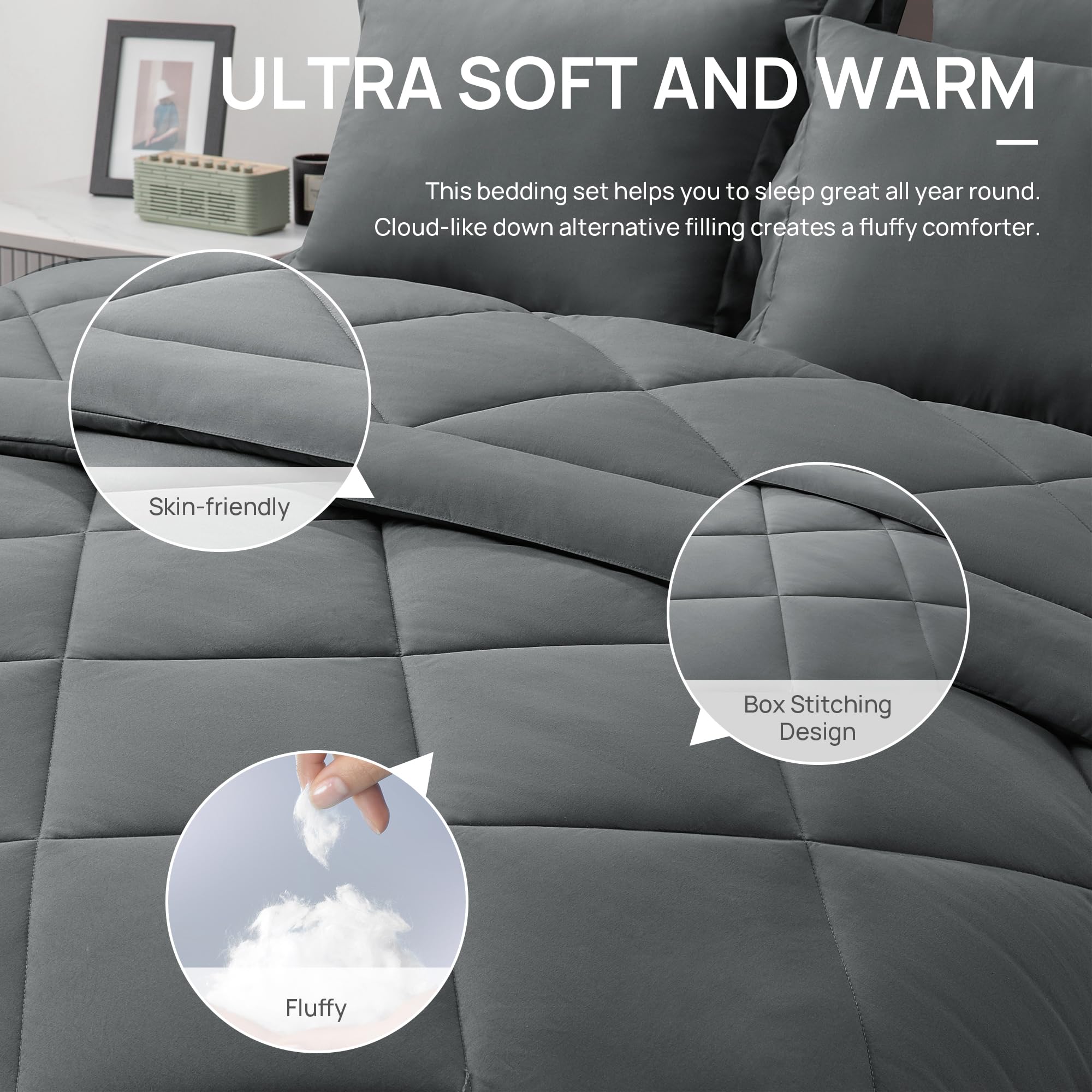 Love's cabin fitted sheet showing 14-inch deep pocket for secure fit benefit