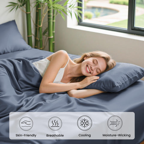 Love's cabin flat sheet spread smoothly on a bed, hotel-like finish for comfort