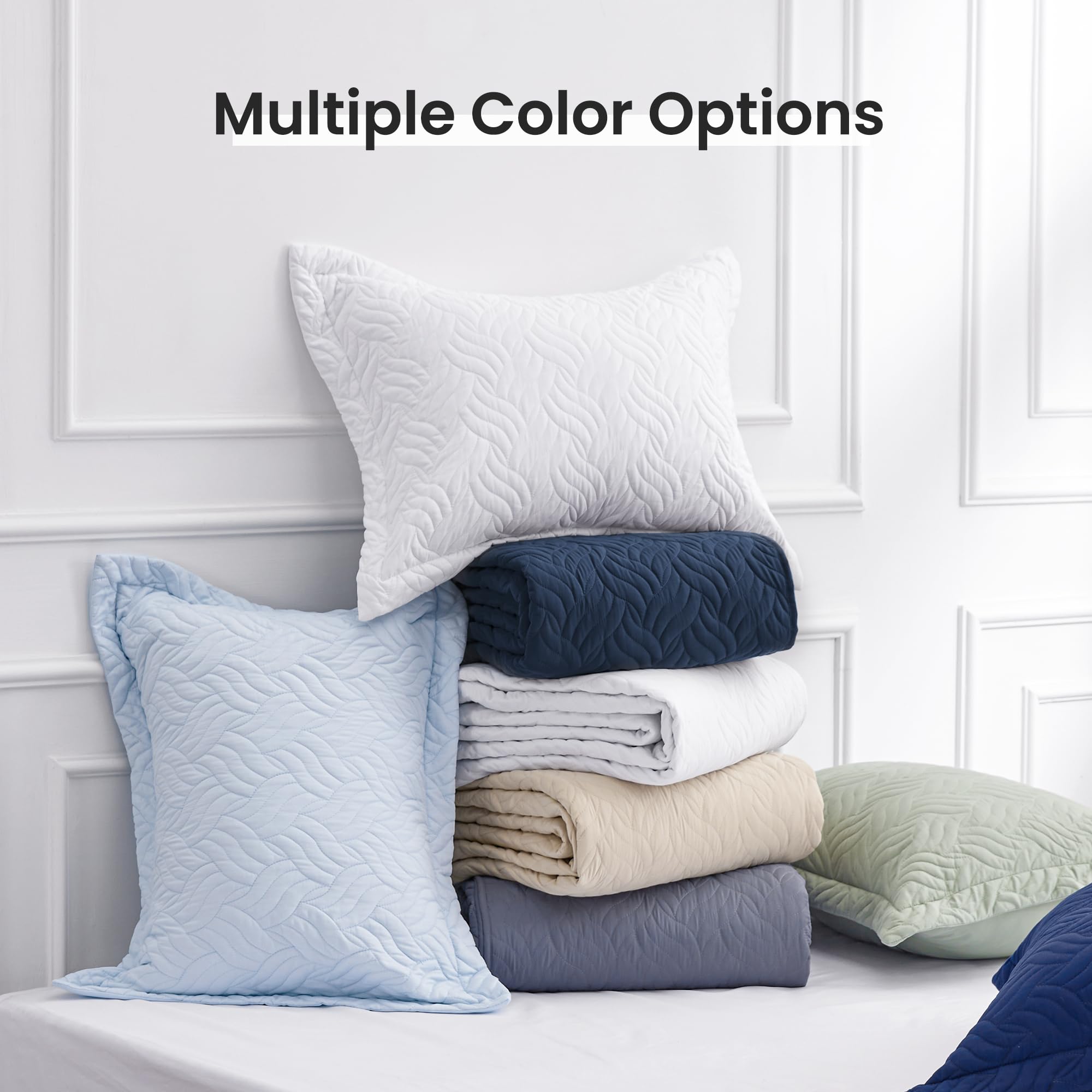 Love's cabin close-up of navy brushed polyester showing soft hand-feel and easy-care advantage