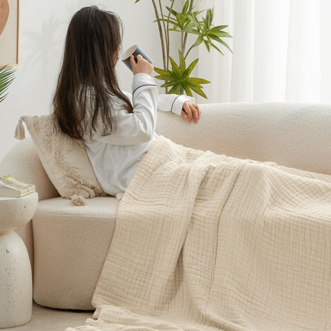 Love's cabin blanket on bed styled to show drape and versatile bedroom appeal