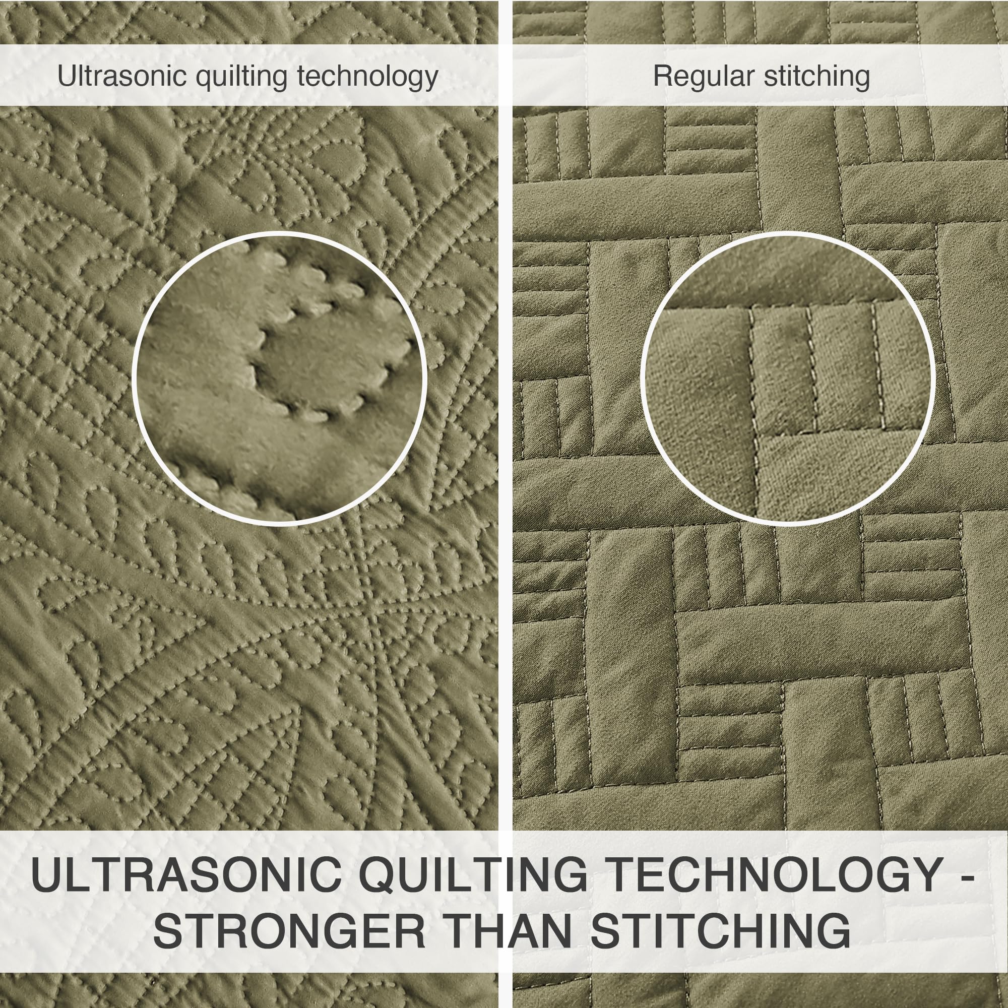 Love's cabin quilt edge ultrasonic seam that prevents unraveling