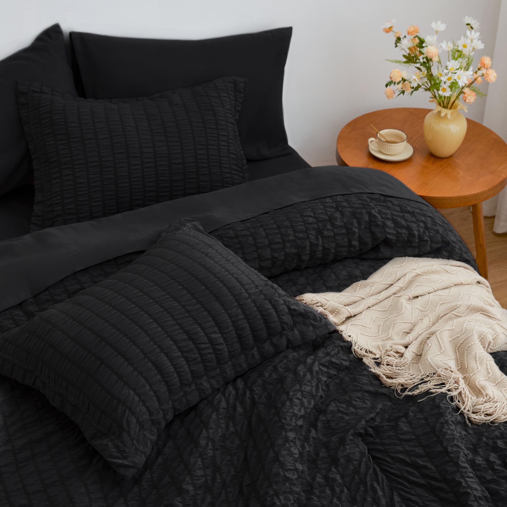 Love's cabin comforter in bedroom setting demonstrating styled bed and cozy atmosphere benefit