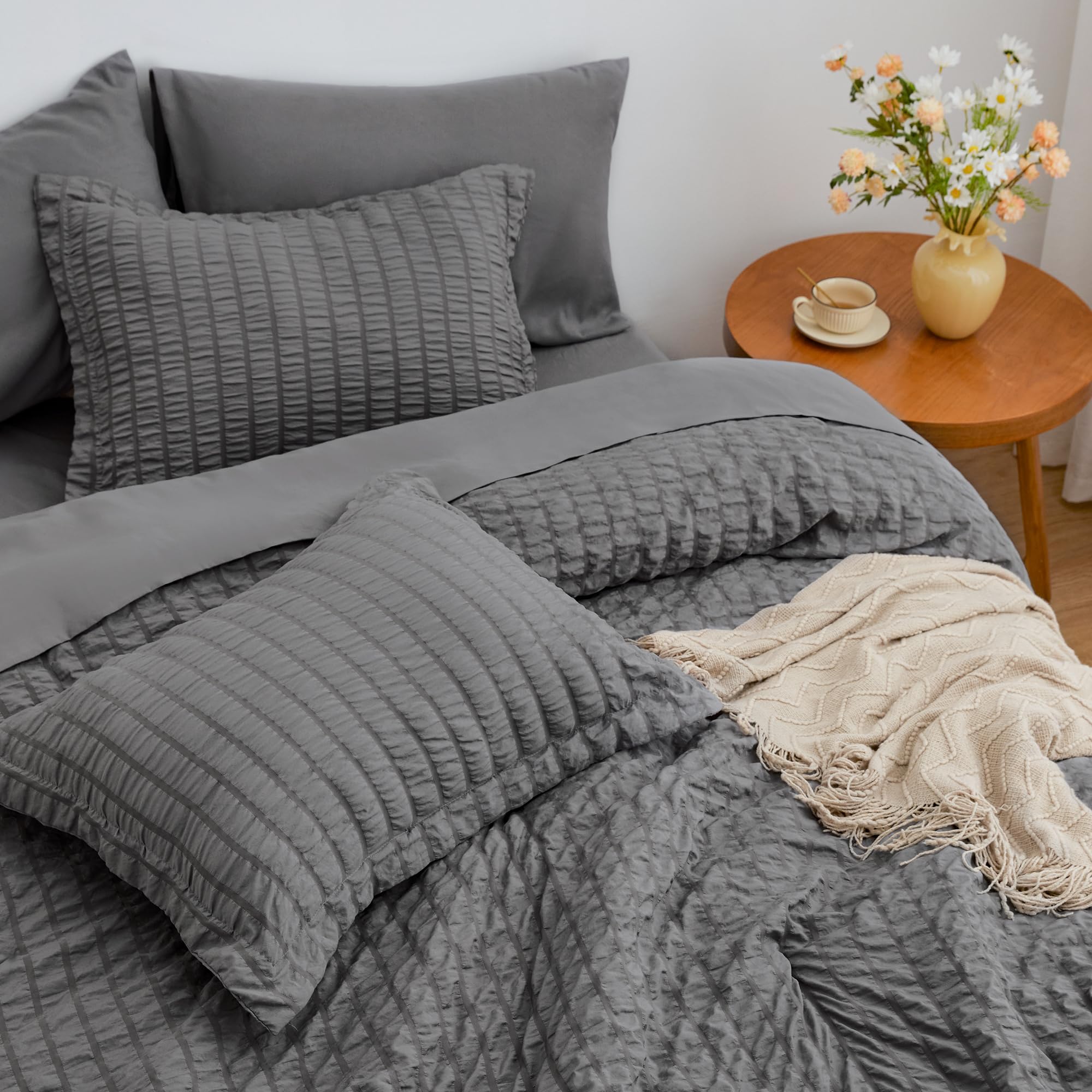 Love's cabin full sheets and shams laid flat to display included sizes and coordinated set