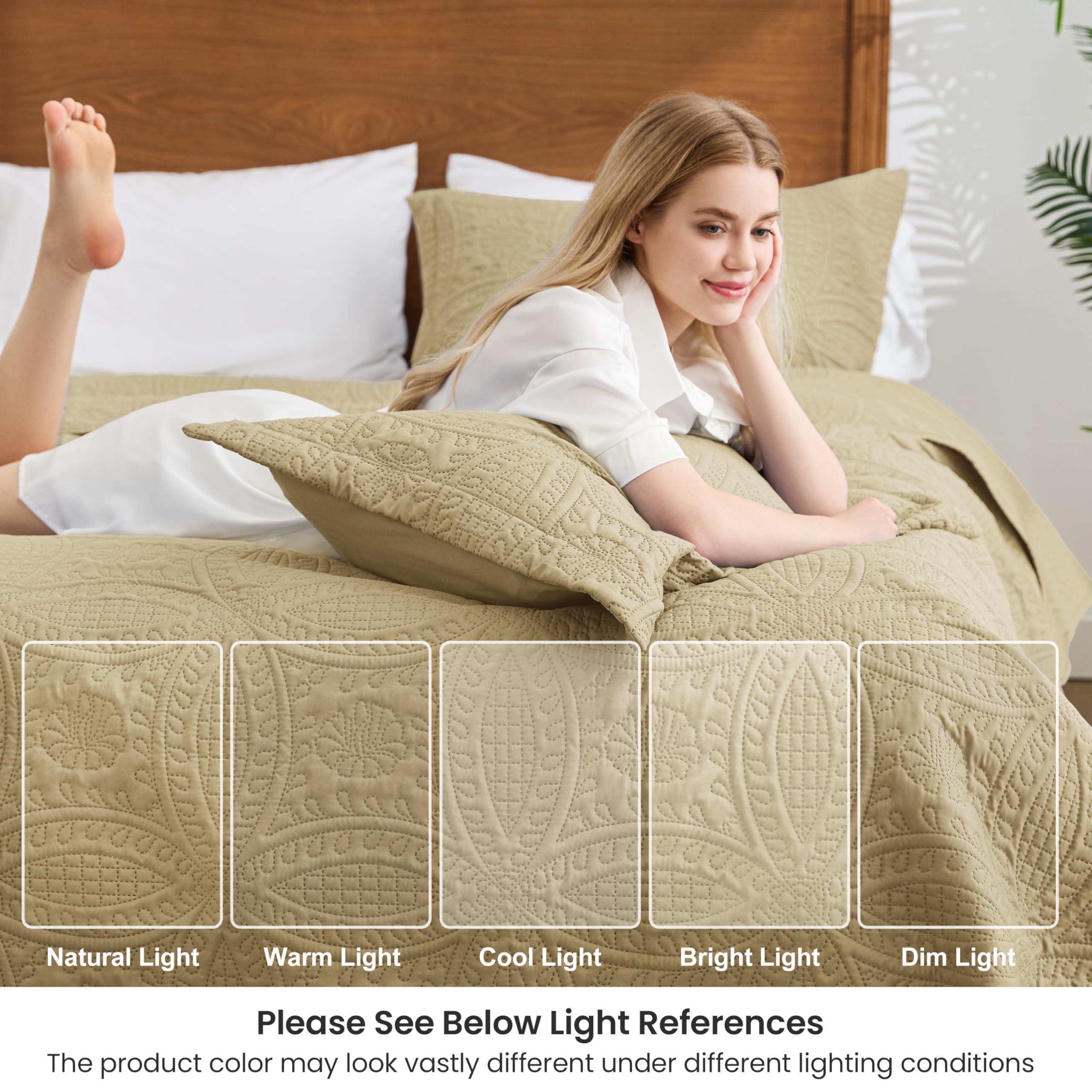 Love's cabin on king bed scale comparison showing generous 106x96 inch coverage