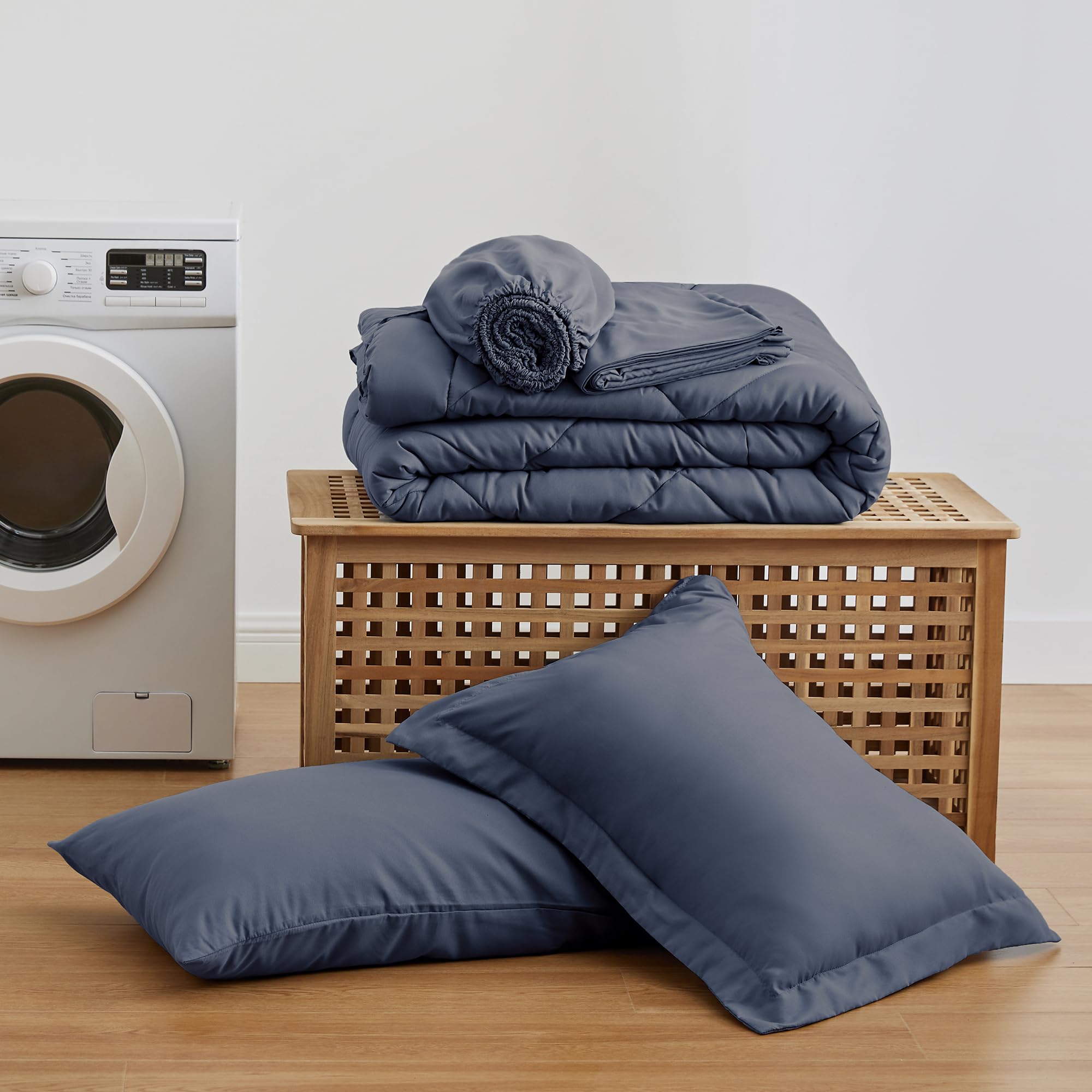 Love's cabin vacuum-packed comforter being unboxed to illustrate easy delivery and fluff recovery