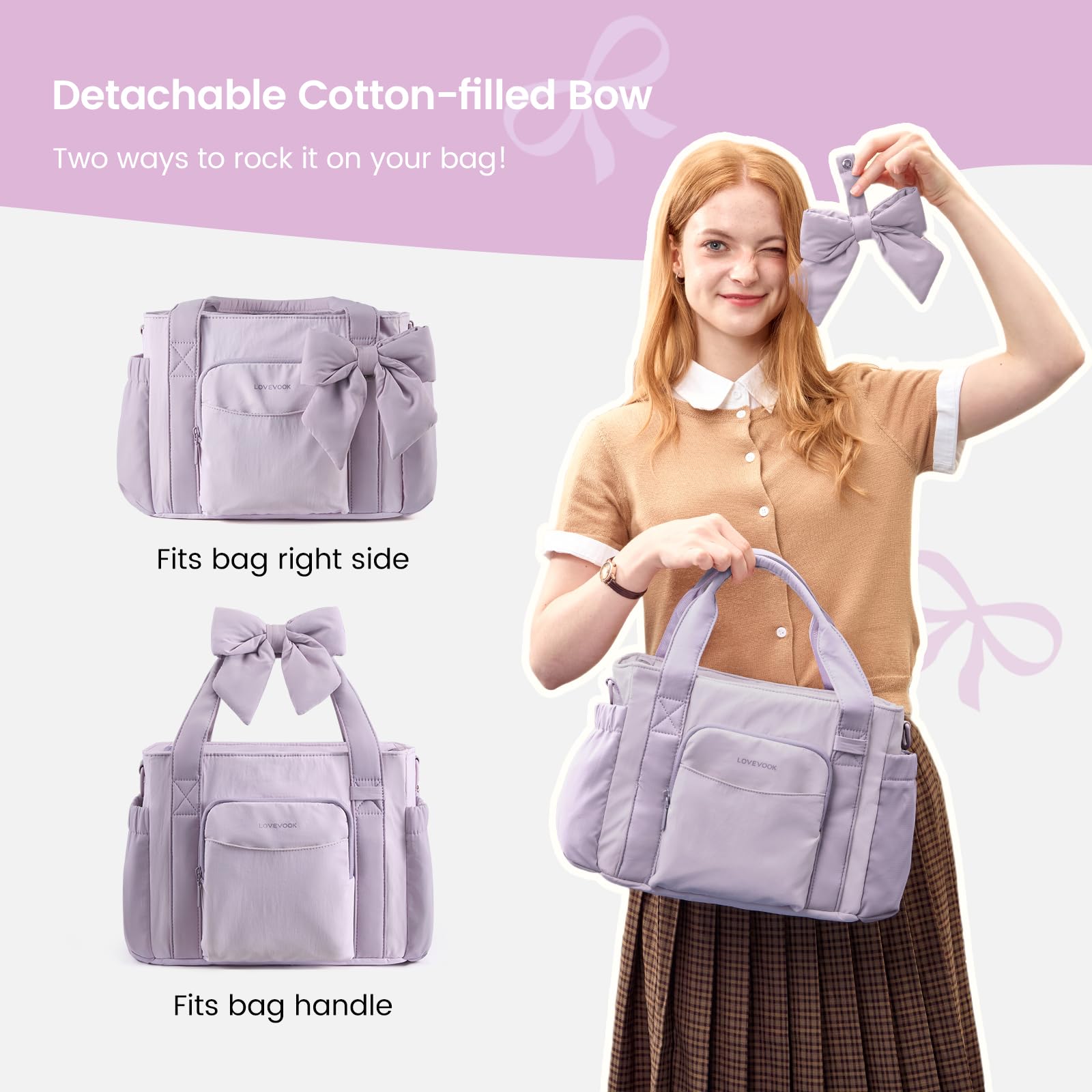 LOVEVOOK tote in use during commute for organized meal transport